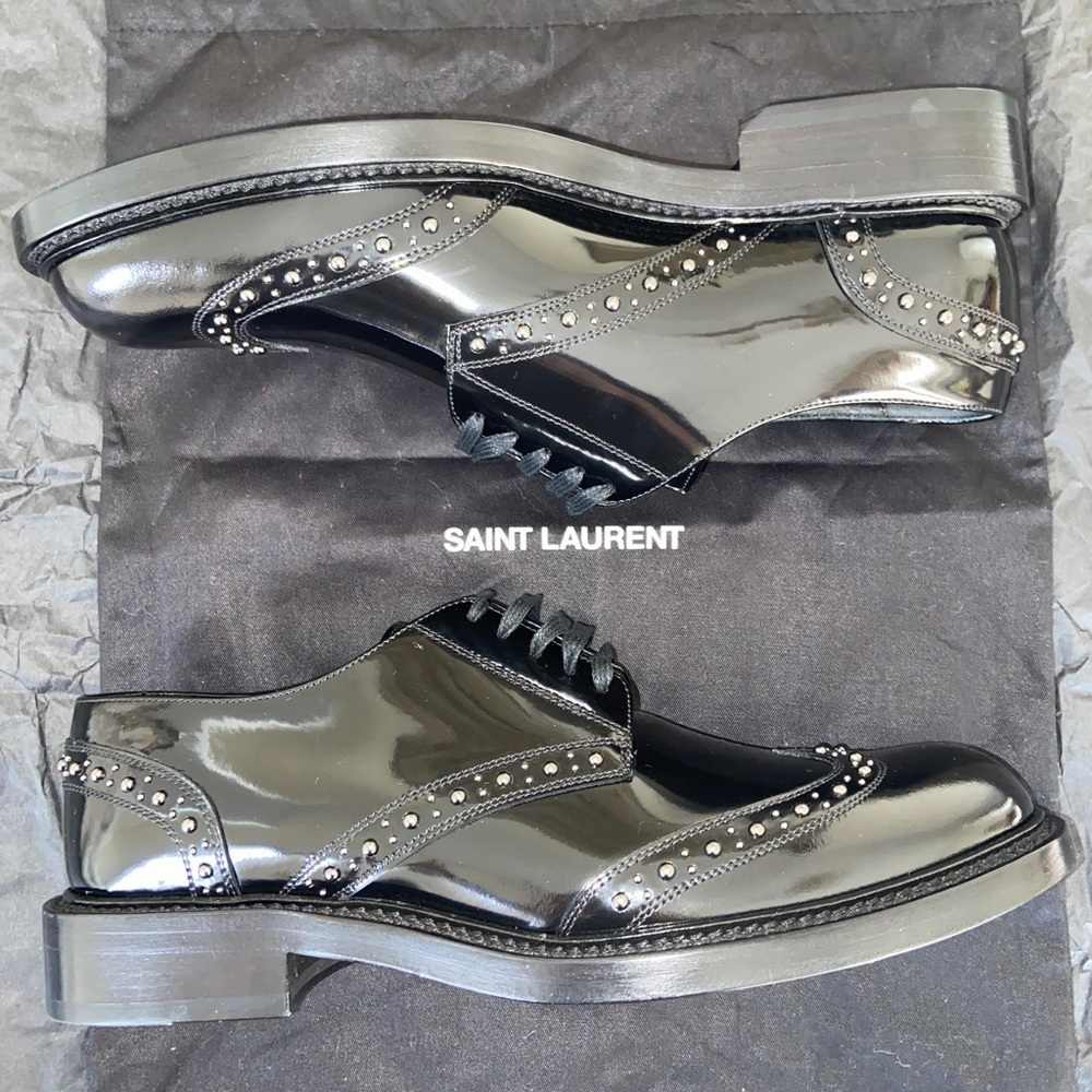 Saint Laurent Paris black leather oxford / derbies 8.5us​​​​ - Picture 7 of 12